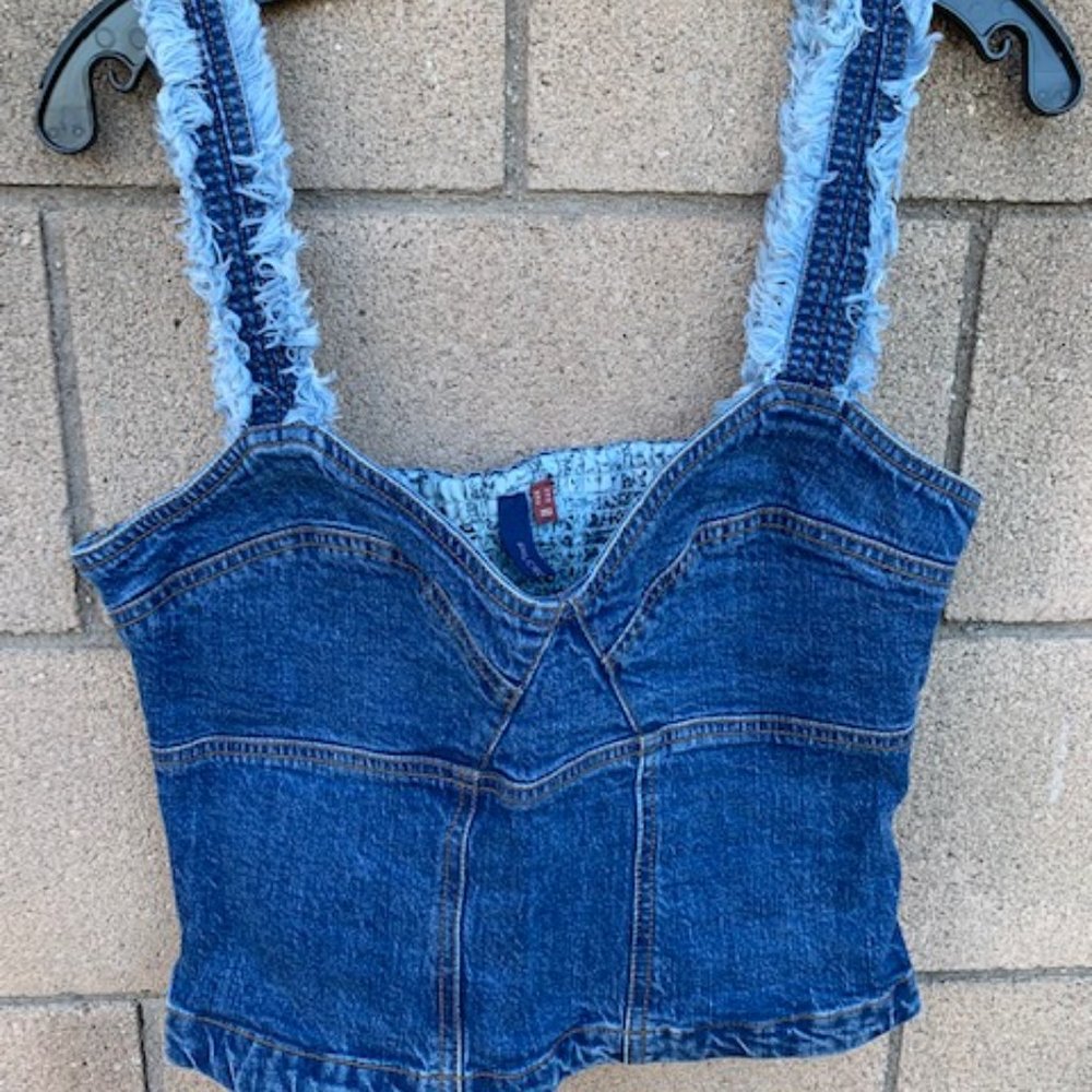 Anthropologie Pilcro Seamed Denim Tank - US 10 - Picture 2 of 3